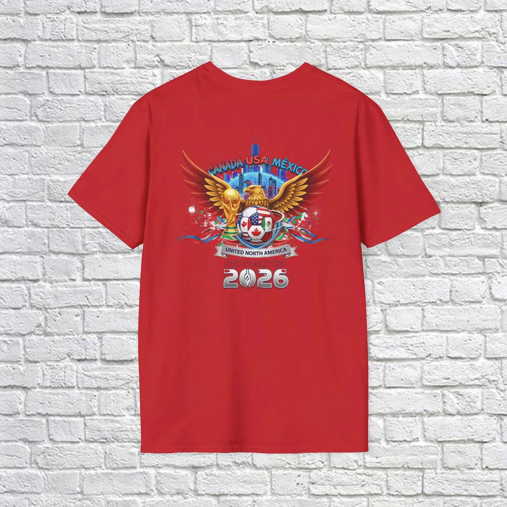 Wings Skull Soccer USA Canada Mexico 2026 T-Shirt | City Skyline, Eagle Emblem