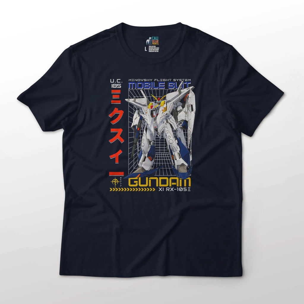 RX-105 XI Mobile Suit Gundam Hathaway's Flash Anime Graphic Art Cotton T-Shirt