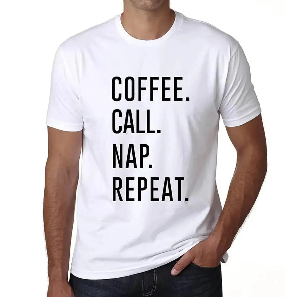 ULTRABASIC men's t-shirt coffee call nap repetition coffee call nap repeat
