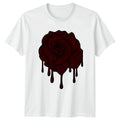 Melting Rose Womens T-Shirt Goth Aesthetic Dark Grunge Gift For Her
