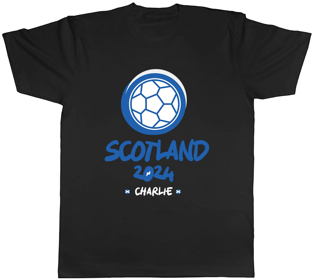 Personalised Scotland 2024 Mens T-Shirt Football Soccer Supporter Fan Tee Gift