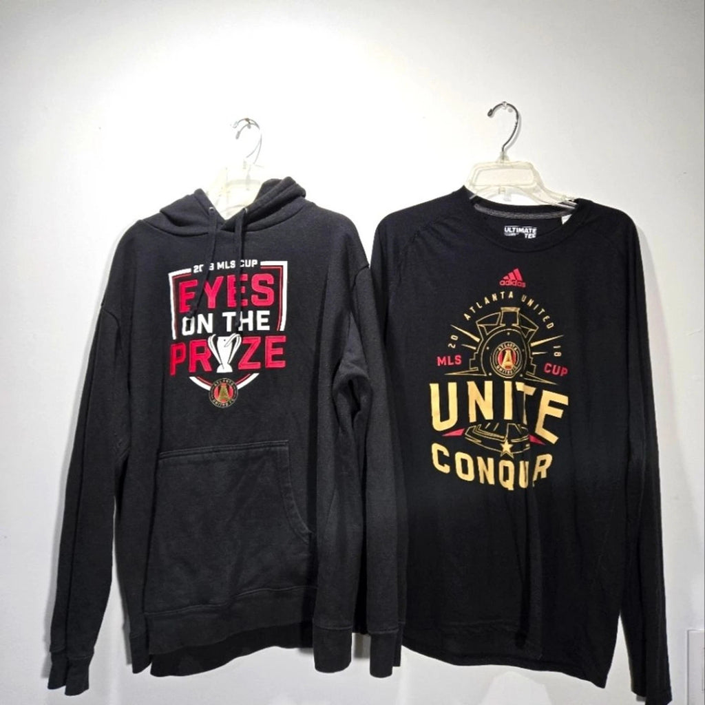 Atlanta United MLS Soccer Futbol Fan Sweatshirt Tee Bundle (2)