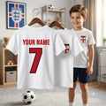 Personalised Name Number England Football SoccerCup 2026 T-Shirt Adults Kids Tee