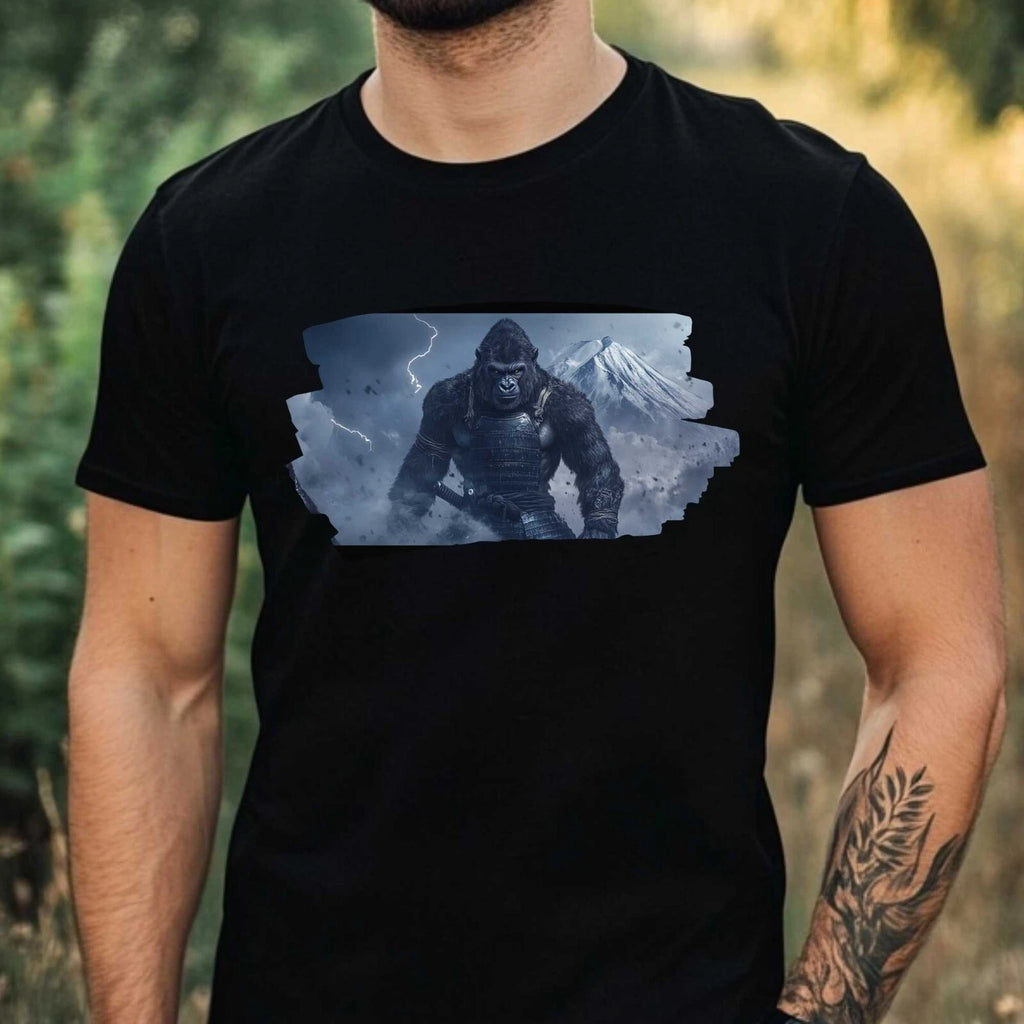 Mens Gorilla Samurai Motif Cotton T-Shirt Size XS to 5XL