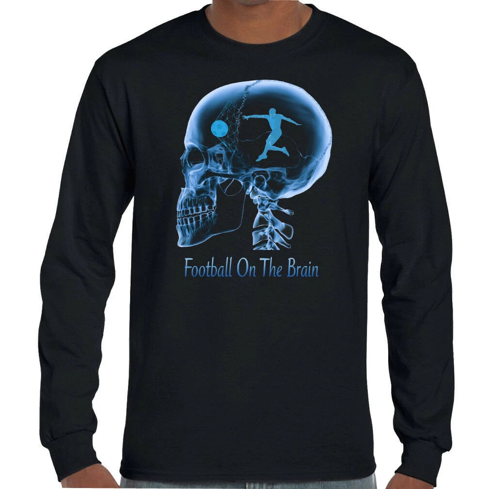 Football On The Brain - Mens Funny T-Shirt Soccer Footballer Player Coach Footy