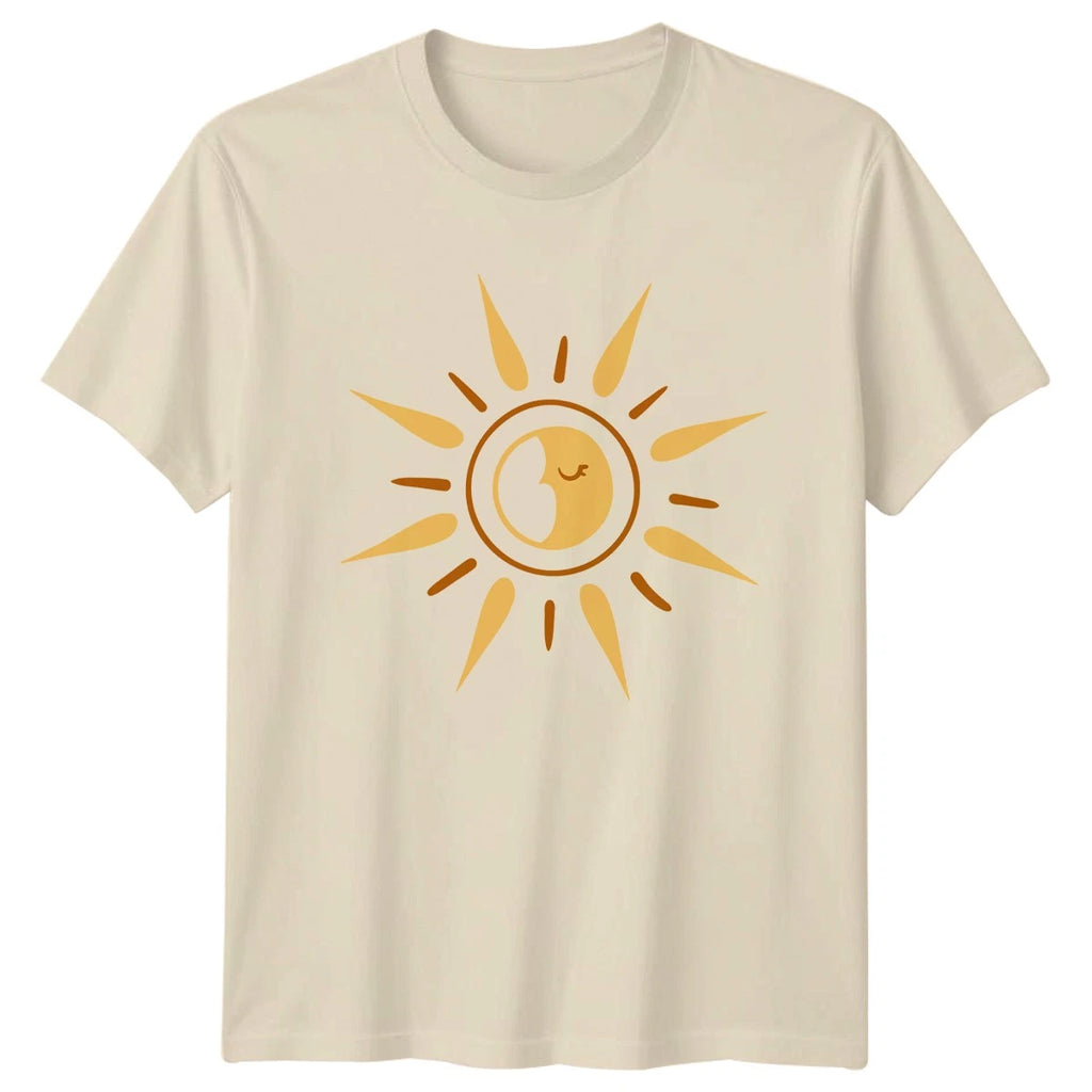 Boho Celestial Sun Moon T-Shirt Nature Good Vibes Birthday Gift For Him And Her