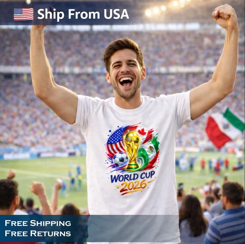 2026 World Cup USA Canada Mexico Unisex T-Shirt Cotton Soccer Fan Graphic Tee