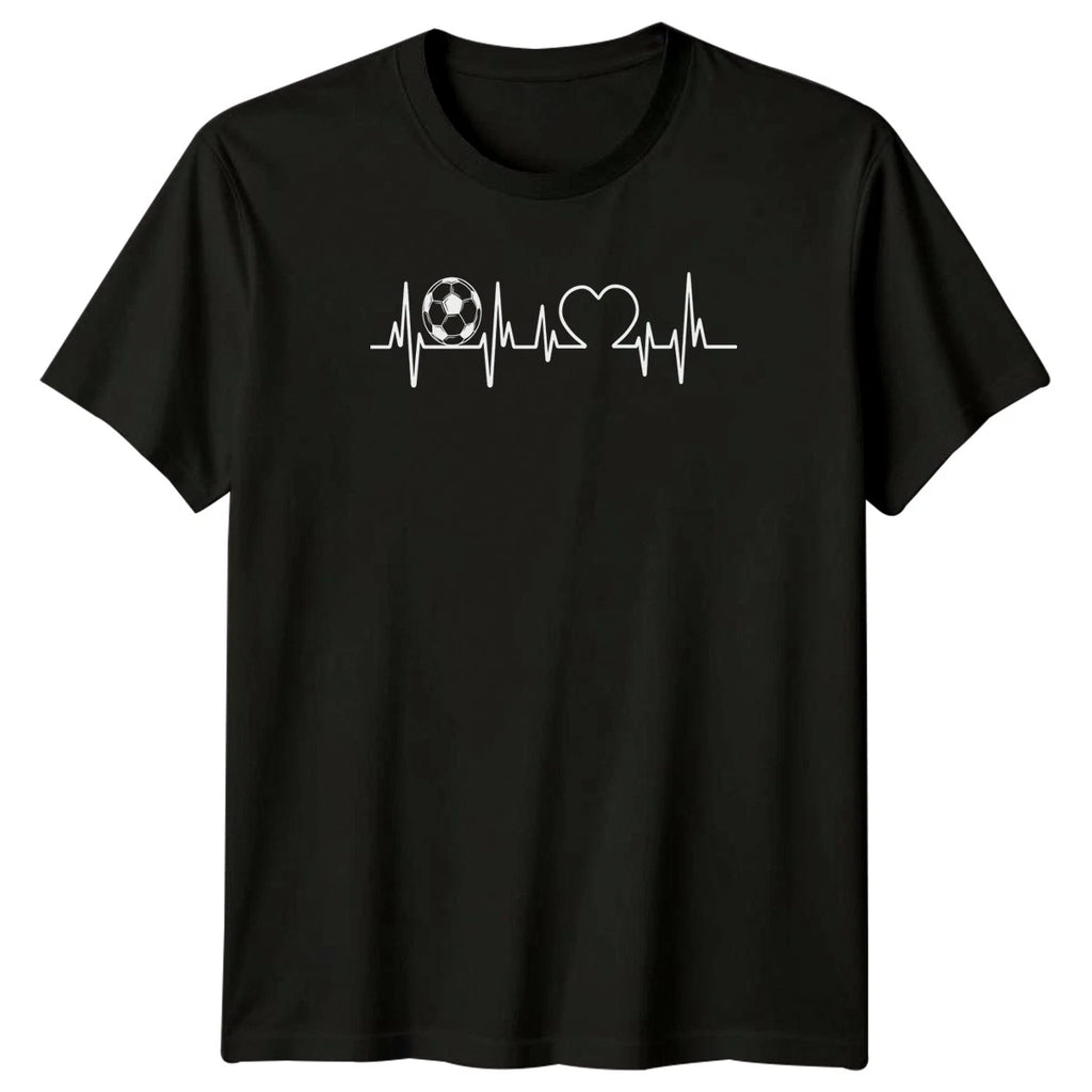 Soccer Is My Heartbeat Love T-Shirt Soccer Fan Football Sport Birthday Gift