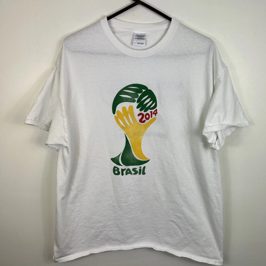2014 World Cup Brasil Tshirt White Adult XL Soccer Football Brazil
