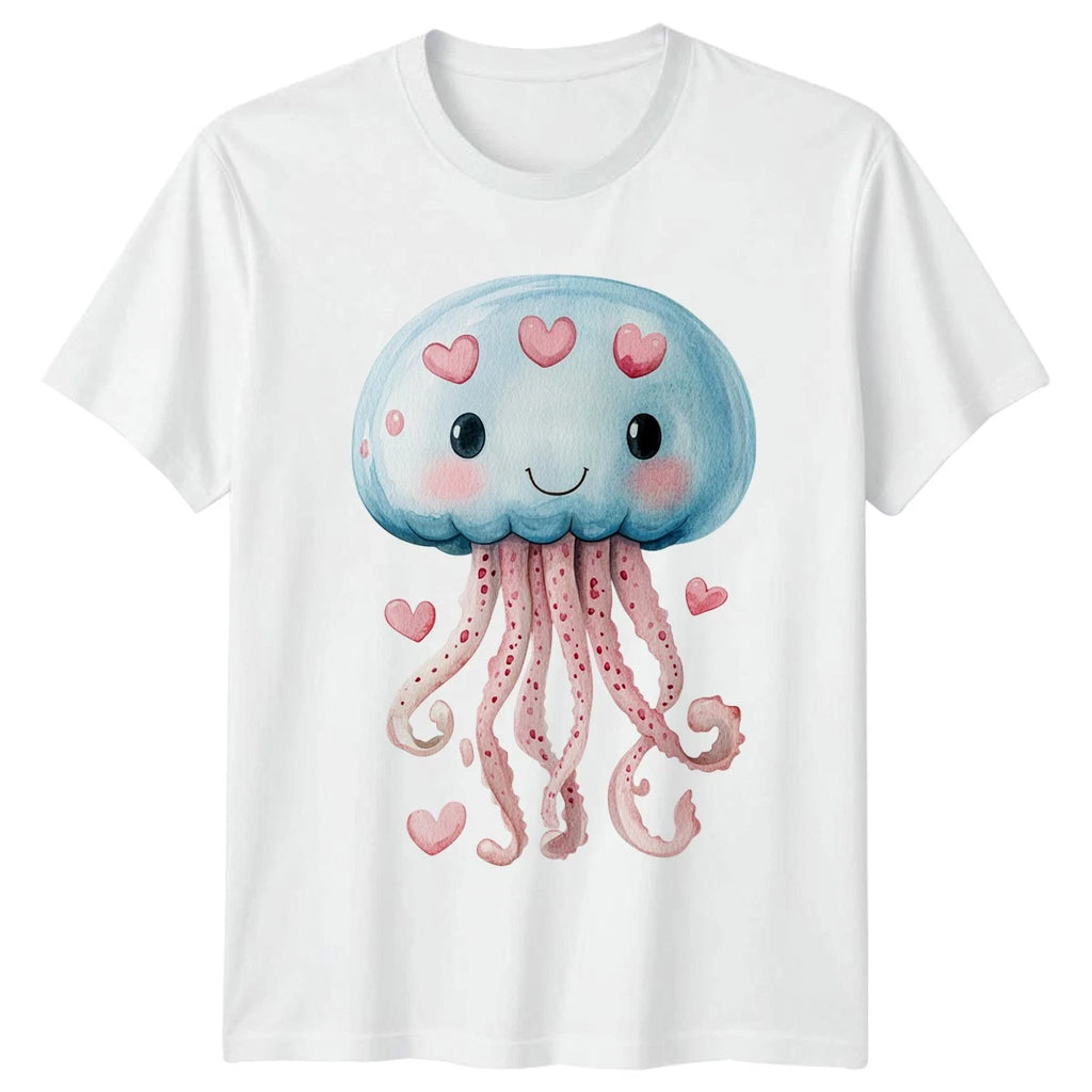 Cute Jellyfish Ocean Life Graphic Tee Men Women Unisex Marine Shirt