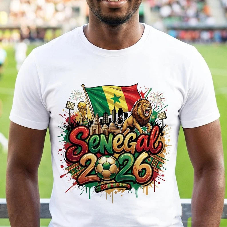 Senegal Soccer Fan TShirt 2026 Men Women, African Lion Graphic Tee
