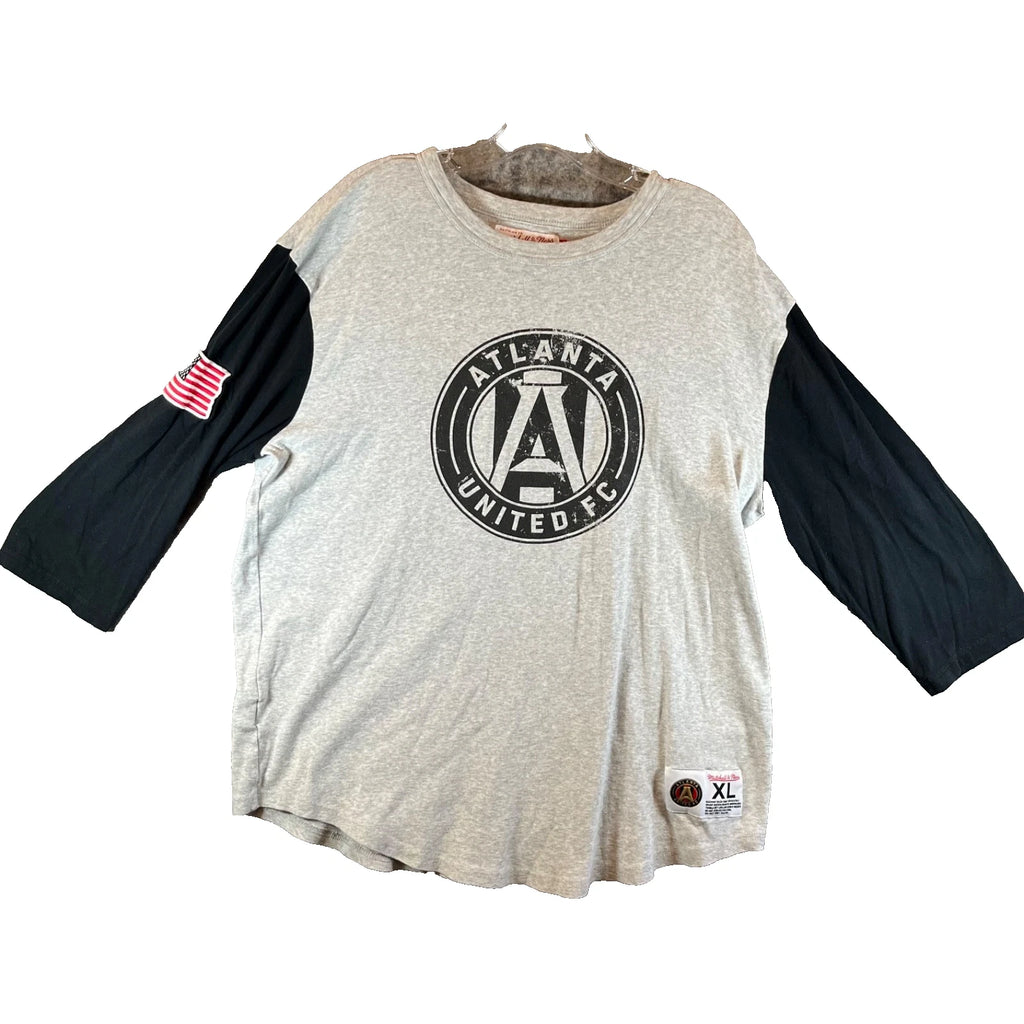 Mitchell And Ness  Atlanta United FC Soccer Shirt Mens XL Gray Graphic Logo Flag