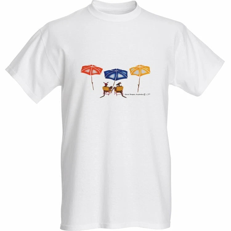 T Shirt Mens, Jens Craetive Design,  Kangaroos on Beach Saint Roopez Design
