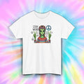 Stay Weird Alien Hippie T-Shirt Funny Peace Retro Boho Festival S-5XL