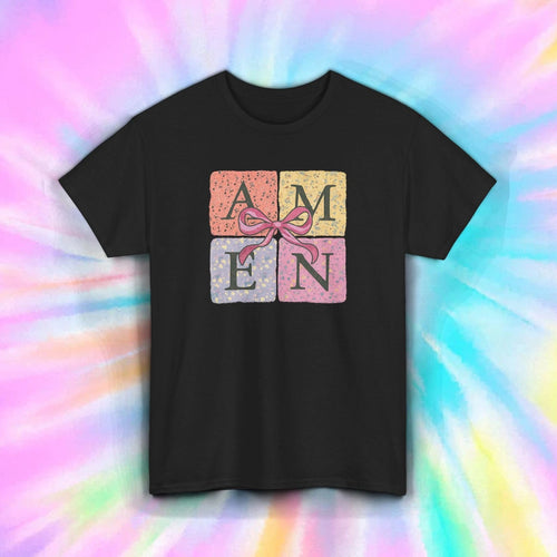Amen Pastel Block Shirt | Christian Faith Retro Boho Graphic Tee S–5XL