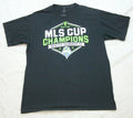 MLS Seattle Sounders Black Graphic Crewneck Mans Cotton T-Shirt Top Large AA22