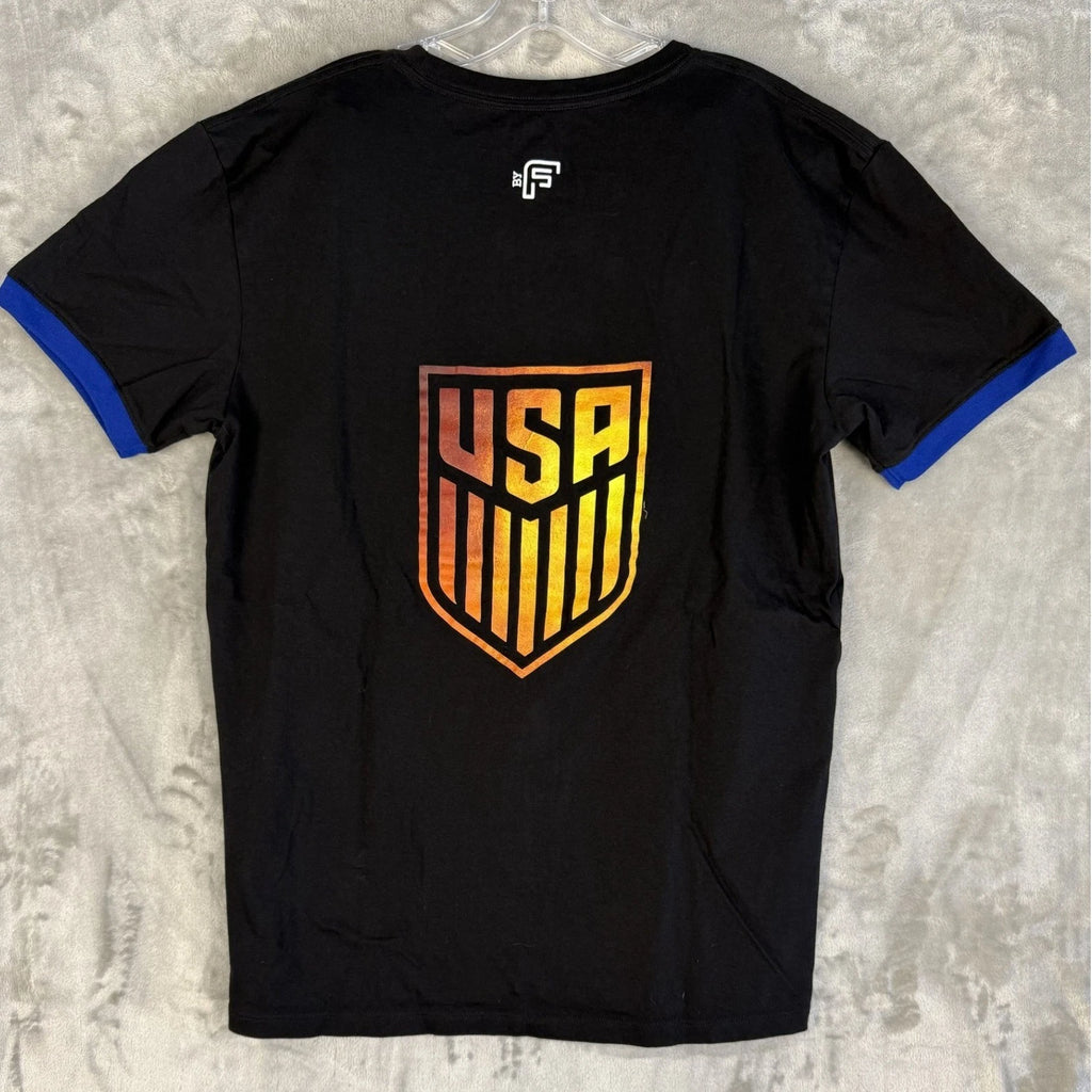 Mens USA Soccer T Shirt Black Short Sleeve Graphic Tee Qatar 2022 Large