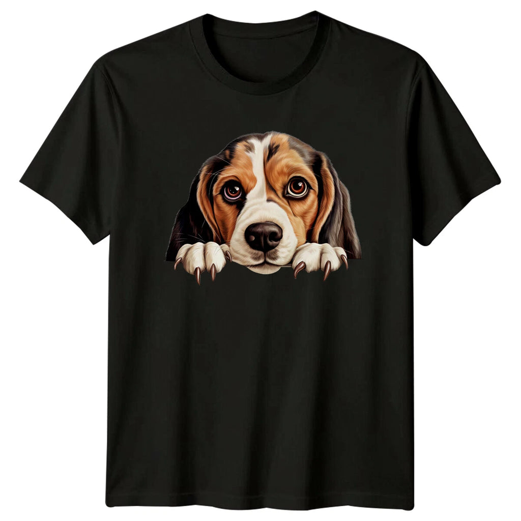 Cute Beagle Dog Peek A Boo Pet Lover Graphic T-Shirt