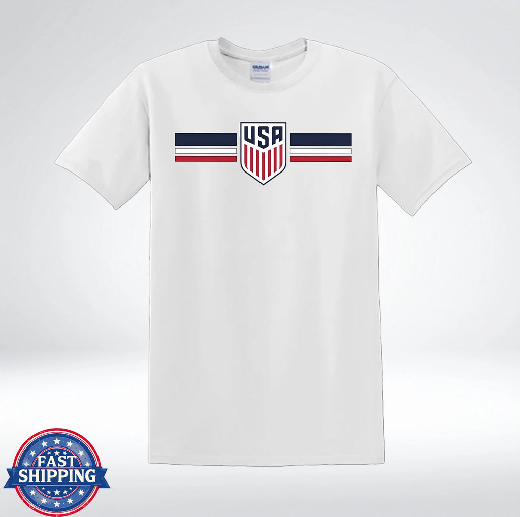 Vintage USA Soccer Style Red White Blue T-Shirt