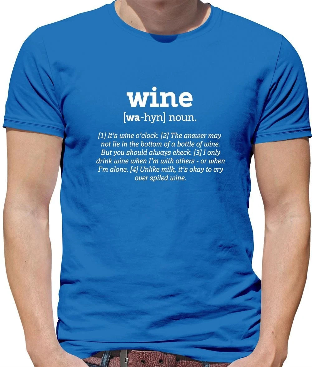 Definition Wine - Mens T-Shirt - Funny Red White Pinot Drinker Love Pub