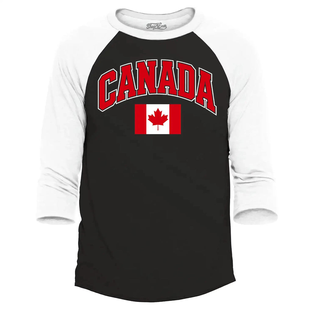 Canada Flag Leaf Soccer Season Football Raglan Baseball Canadian Flag Shirt