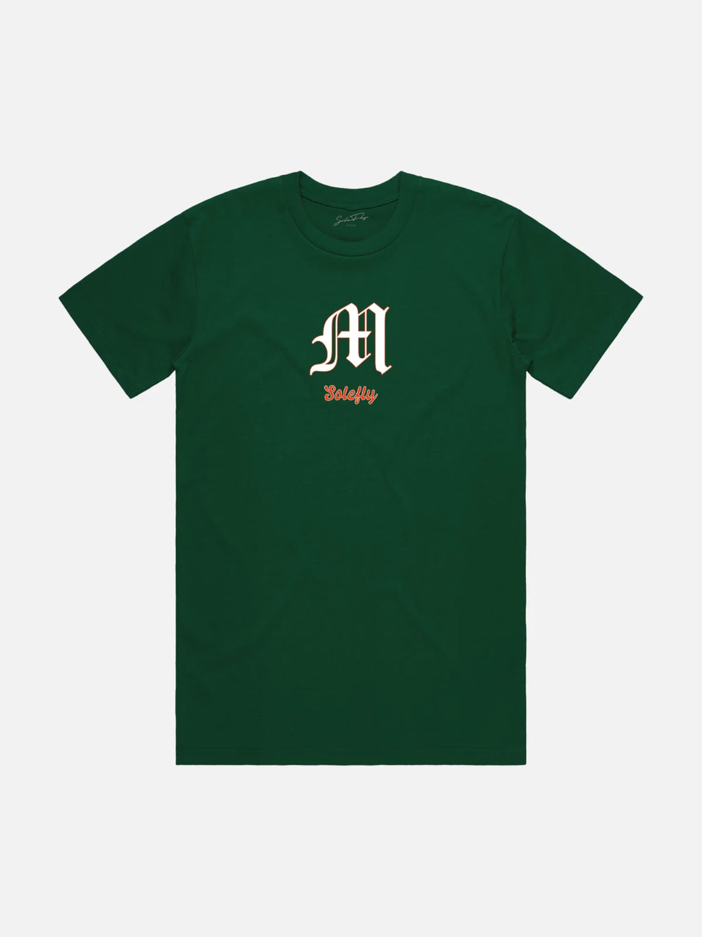 MEN'S SOLE FLY MIAMI 1991 NATIONAL CHAMPIONS TRIBUTE WHITE T-SHIRT GREEN ORANGE