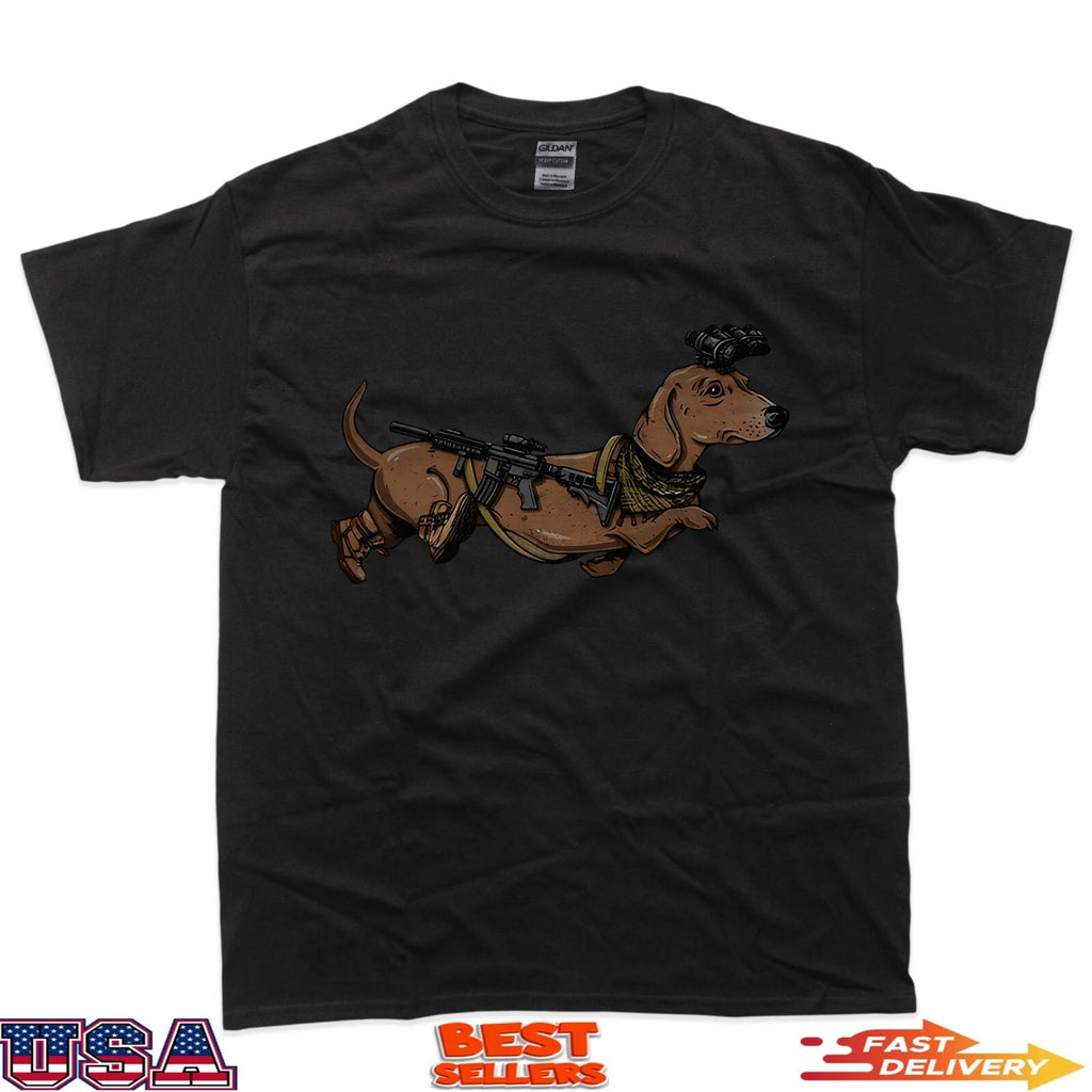 Funny Dog Dachshund With NVG Meme Tactical Wiener T-Shirt
