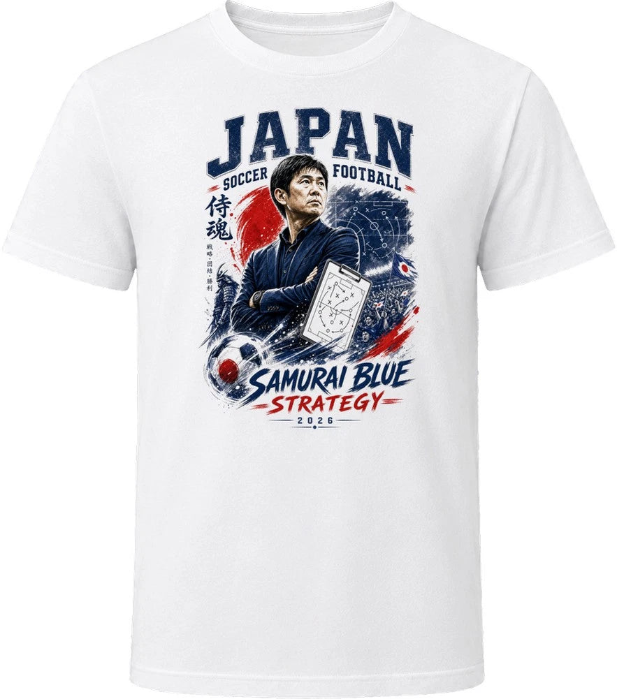 Japan Soccer Football Coach Samurai Blue Strategy T Shirt