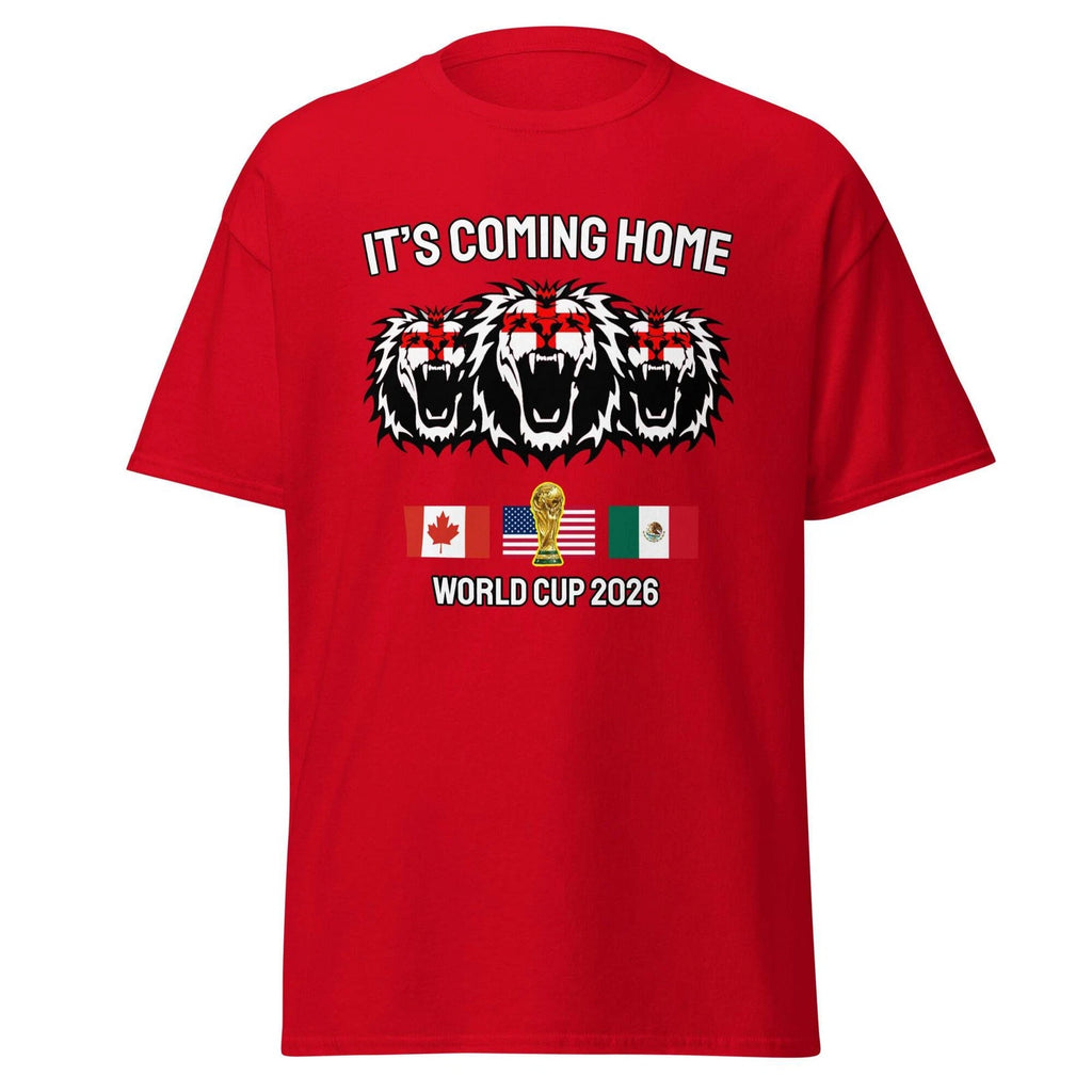 England World Cup 2026 T-Shirt It's Coming Home 3 Lions Football Shirt Unisex