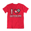 I LOVE SWITZERLAND Football  T-Shirt 2026, Adults Kids Or Baby, World Cup
