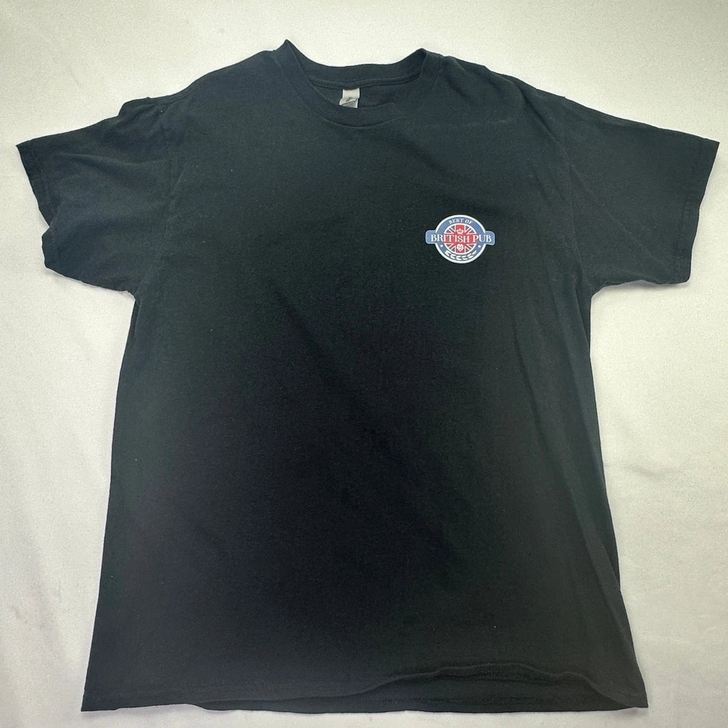 Best of British Pub Union Jack Graphic Gildan Tee Unisex Black Tavern British