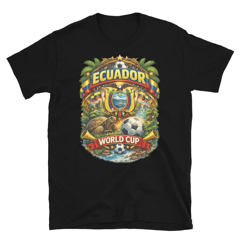 Ecuador World Cup Football Fan T-Shirt – Yellow Blue Red Supporter Edition