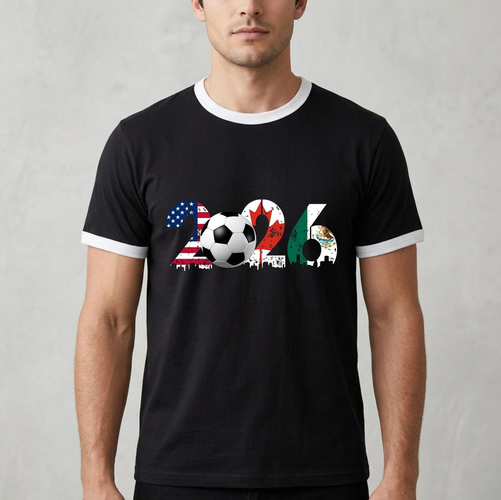 Football Tournament 2026 Ringer T-Shirt USA Canada Mexico Vintage Sport Gift Top