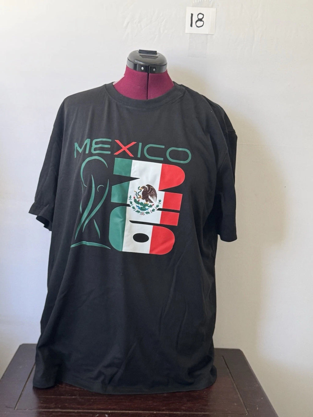 Mexico Soccer Fan T Shirt Black 2XL Mexican Flag Futbol Graphic Tee