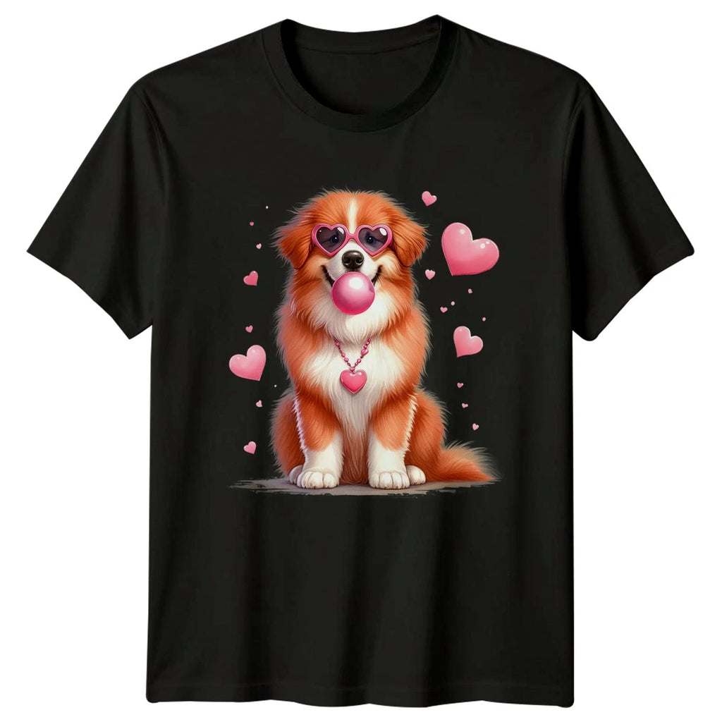 Dogs Valentines Day Animals Mens T-Shirt Womens Tee Graphic Unisex Top