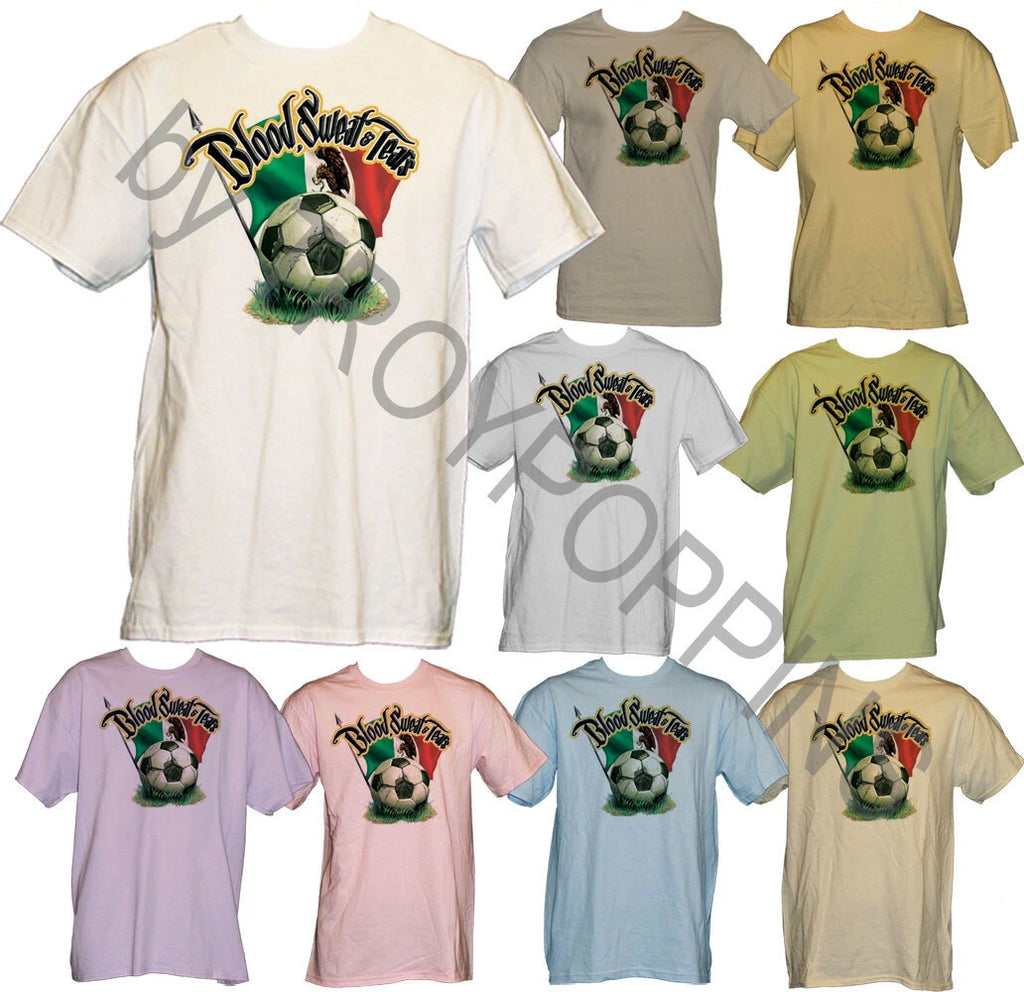 1-BLOOD SWEAT & TEARS SOCCER BALL SPORTS WEAR GEAR FANS GRAPHIC PRINTED T-SHIRT