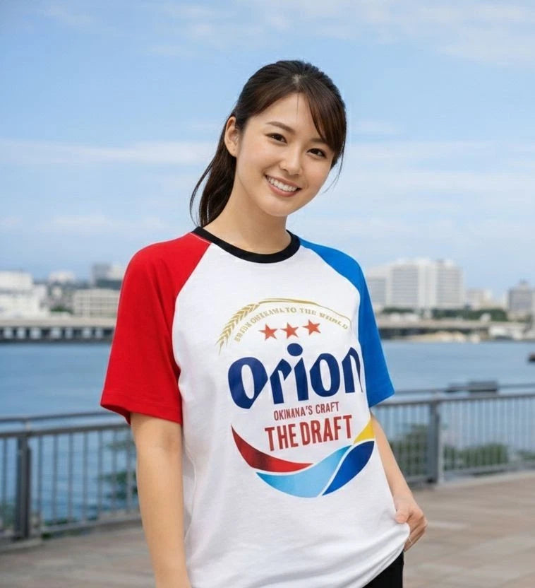 Orion Beer T-shirt Okinawa Limited Edition Genuine 沖縄 JAPAN souvenir Red&Blue