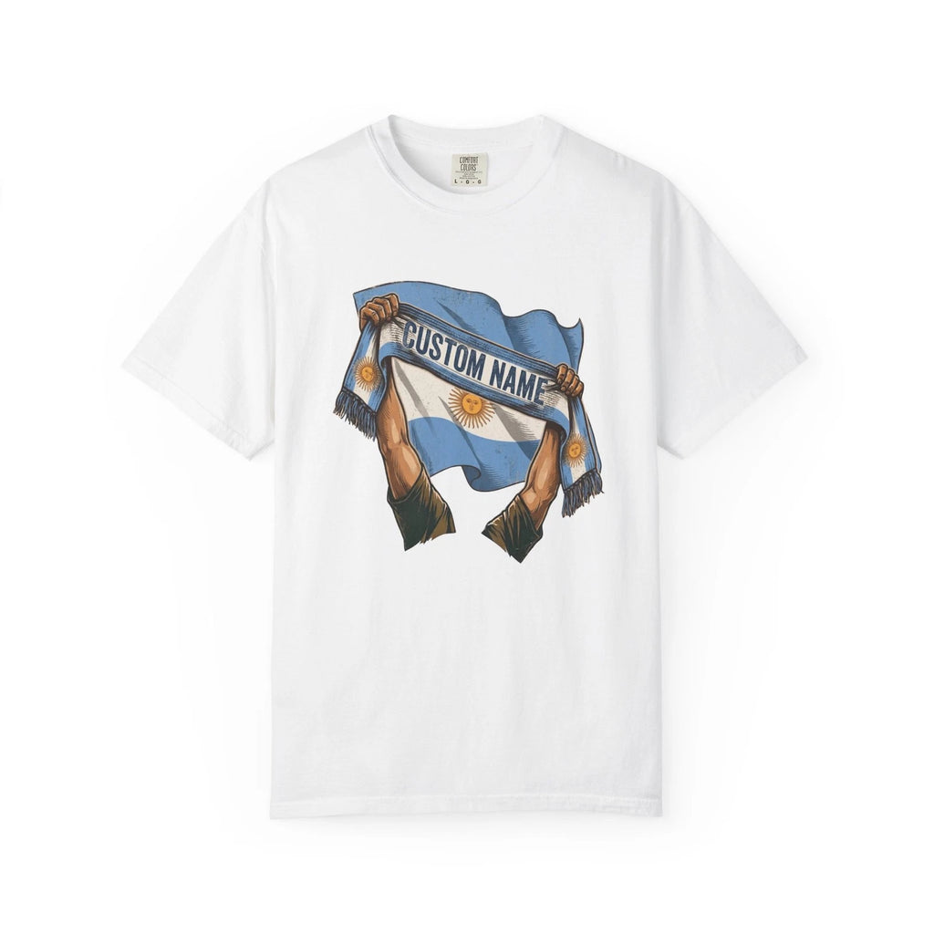 Argentina Scarf Custom Soccer Shirt | Personalized Name Football Matchday Tee