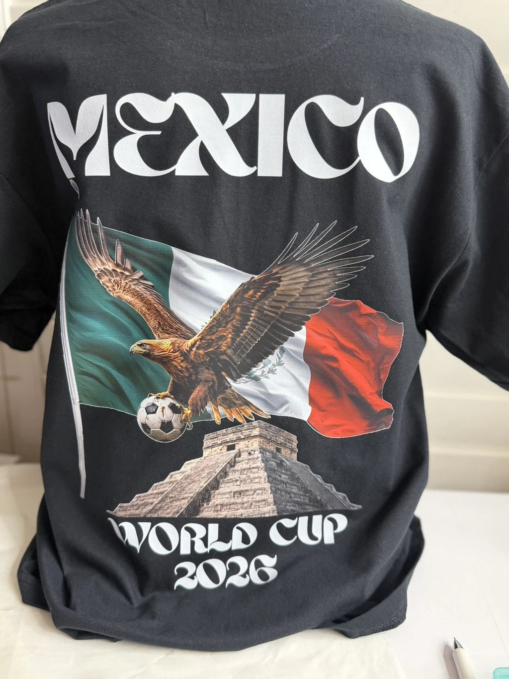 Mexico Soccer Shirt World Cup 2026 Black Cotton Tshirt Unisex Adult