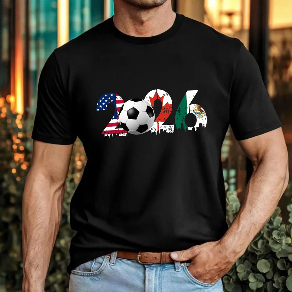 Football Tournament 2026 T-Shirt USA Canada Mexico Vintage Sport Lovers Gift Top
