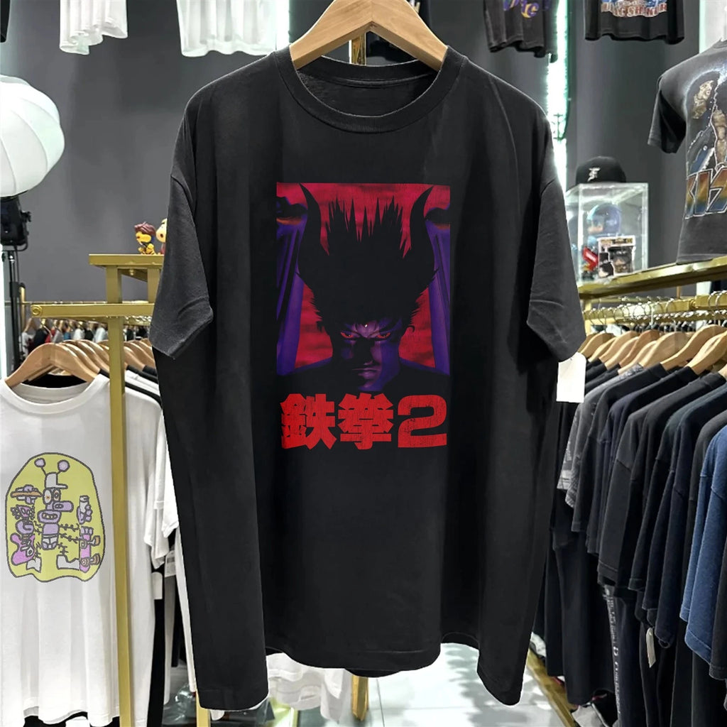 90s Tekken 2 Washed T-Shirt Black L