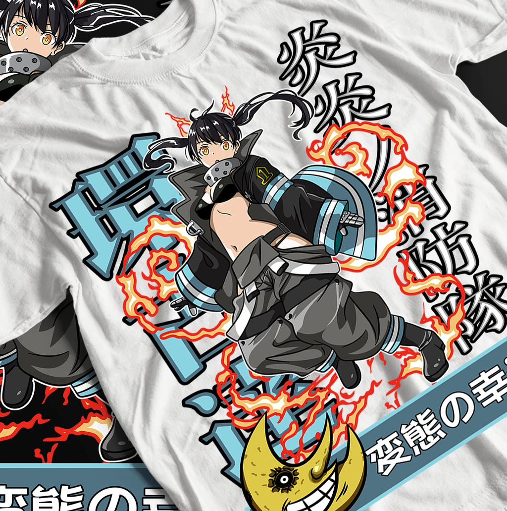 Anime Fire Force T-shirt, Tamaki Kotatsu Tee, Skitaru Shonen Firefighters Shirt.