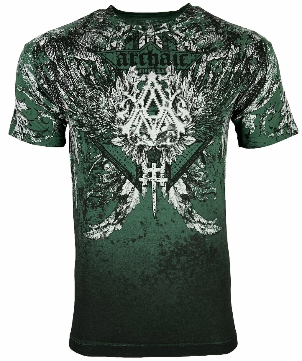 ARCHAIC by AFFLICTION Men's T-Shirt GRIFFIN Green Tattoo Biker S-4XL $40 NWT