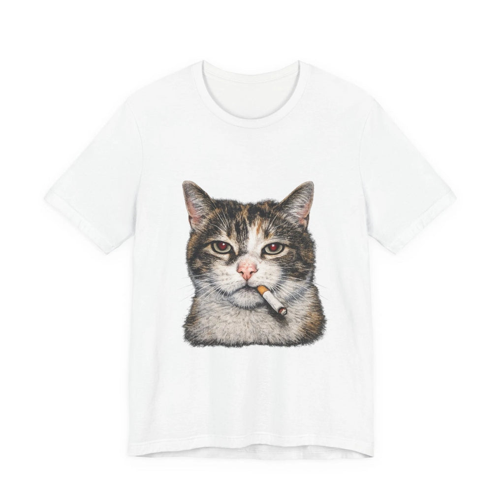 Funny Smoking Cat Meme Graphic Tee Gen Z Aesthetic Retro Cat Lover Gift T-Shirt