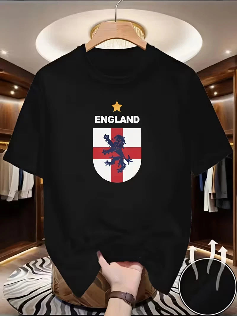 England Football T Shirt Three Lions Crest Mens Soccer Fan Tee Supporters Top