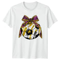 Cheetah Print Bow Soccer Mom Womens T-Shirt Soccer Mom Football Mothers Day Gift