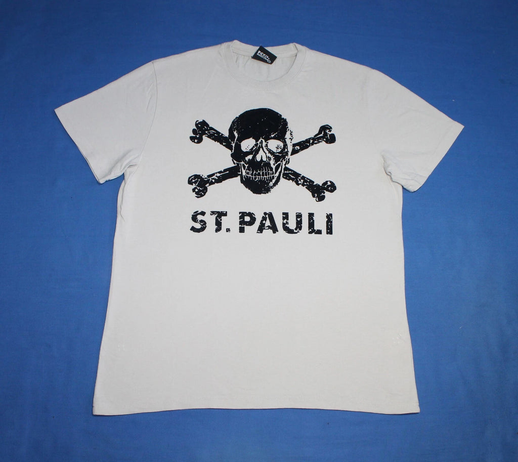 FC St. Pauli Shirt Skull Print Beige Men's Tee M