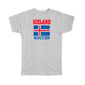 Gift T-Shirt : Iceland Distressed Flag Soccer Football Team Icelandic Country