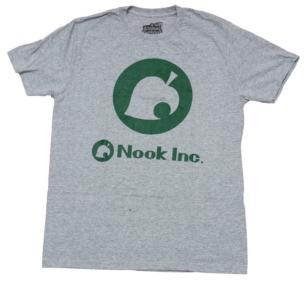 Animal Crossing Mens  T-Shirt - Nook Inc Green Circle Logo