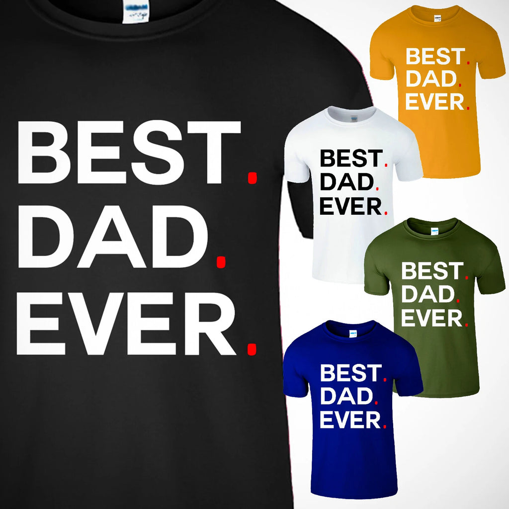 Funny Mens Best Dad Ever T Shirt Fathers Day Birthday American Cool Gift Tee